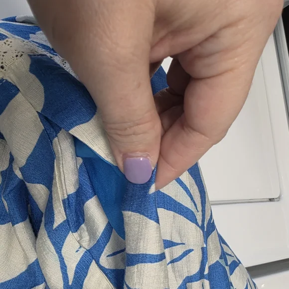 Womens Floral Print Maxi Dress Blue White Long Dress Size Small    Ruffled Beach - Picture 4 of 12